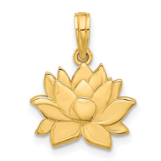 14K Yellow Gold Polished Flower Pendant