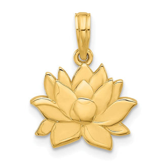 14K Yellow Gold Polished Flower Pendant
