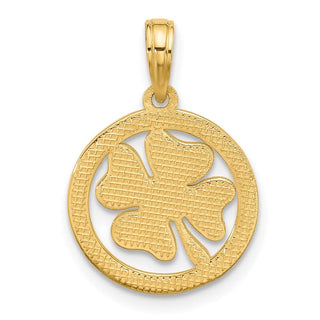 14K Yellow Gold Polished Fancy Shamrock Charm