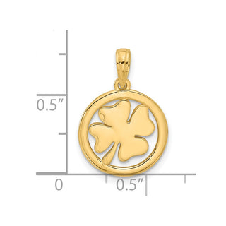 14K Yellow Gold Polished Fancy Shamrock Charm
