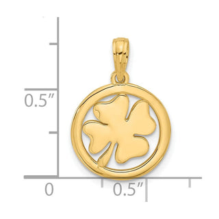 14K Yellow Gold Polished Fancy Shamrock Charm