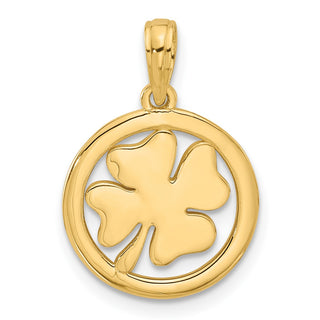 14K Yellow Gold Polished Fancy Shamrock Charm