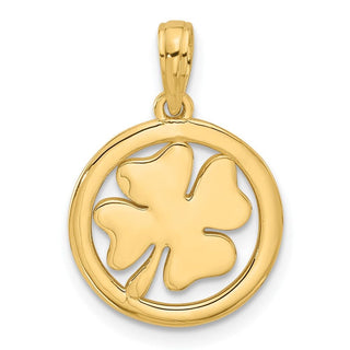 14K Yellow Gold Polished Fancy Shamrock Charm