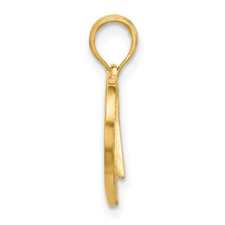 14K Yellow Gold Polished Fancy Wings and Heart Charm