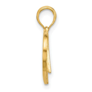 14K Yellow Gold Polished Fancy Wings and Heart Charm