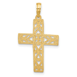 14K Yellow Gold Fancy Cross Charm D5612