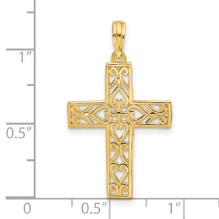 14K Yellow Gold Fancy Cross Charm D5612