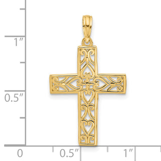 14K Yellow Gold Fancy Cross Charm D5612