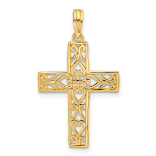 14K Yellow Gold Fancy Cross Charm D5612