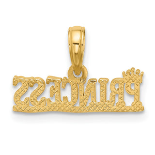 14K Yellow Gold Polished PRINCESS Charm