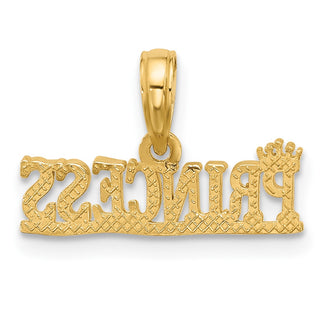 14K Yellow Gold Polished PRINCESS Charm