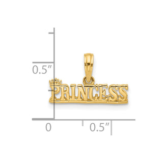 14K Yellow Gold Polished PRINCESS Charm