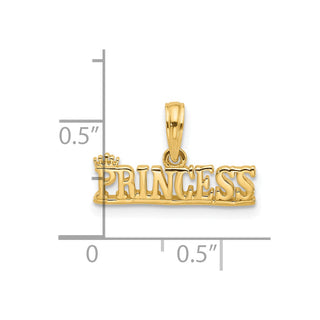 14K Yellow Gold Polished PRINCESS Charm