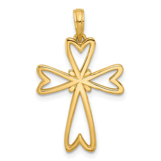 14K Yellow Gold Fancy Cross Charm D5619