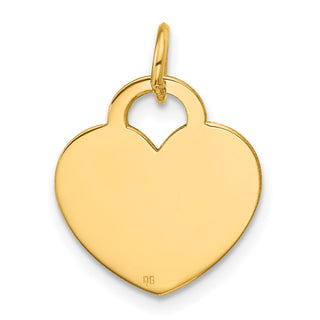 14k Yellow Gold Polished Heart Shaped Disc Charm