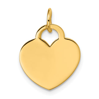 14k Yellow Gold Polished Heart Shaped Disc Charm