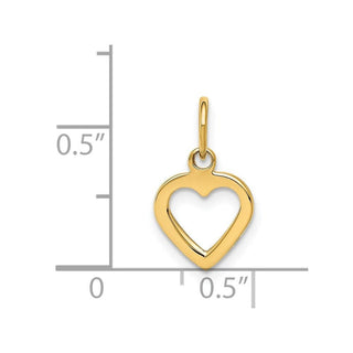 14k Yellow Gold Polished Cut-out Heart Charm D604