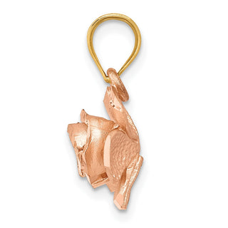 14k Yellow and Rose Gold Rose Flower Pendant