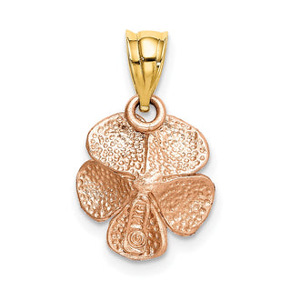 14k Yellow and Rose Gold Rose Flower Pendant