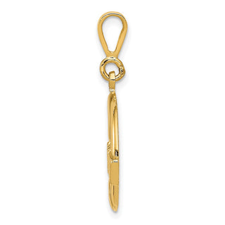 14k Yellow Gold Claddagh Pendant D662