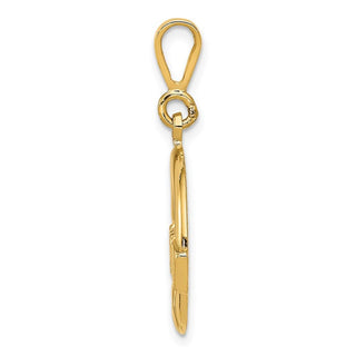 14k Yellow Gold Claddagh Pendant D662