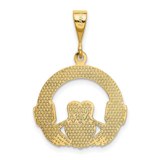 14k Yellow Gold Claddagh Pendant D662