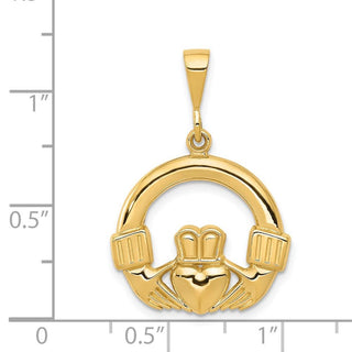 14k Yellow Gold Claddagh Pendant D662