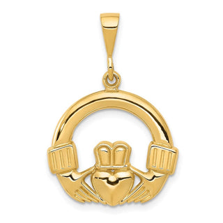 14k Yellow Gold Claddagh Pendant D662