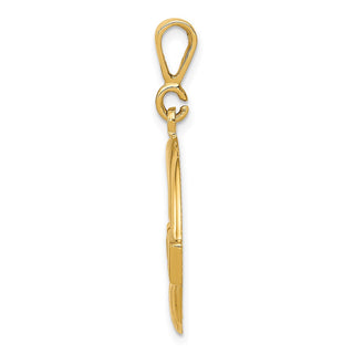 14k Yellow Gold Claddagh Pendant D663