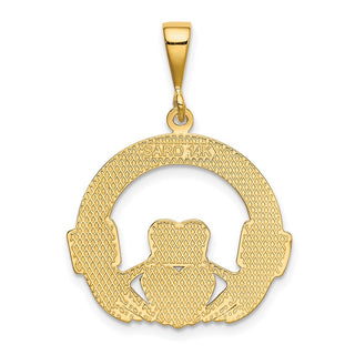 14k Yellow Gold Claddagh Pendant D663