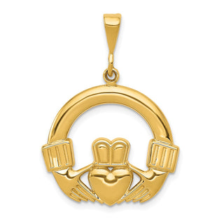 14k Yellow Gold Claddagh Pendant D663
