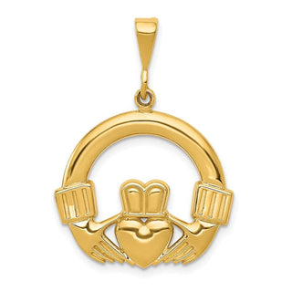 14k Yellow Gold Claddagh Pendant D663