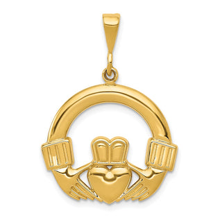 14k Yellow Gold Claddagh Pendant D663