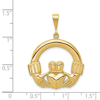 14k Yellow Gold Claddagh Pendant D664