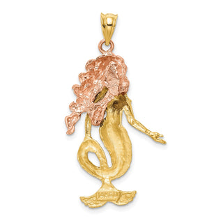 14k Yellow and Rose Gold Mermaid Pendant