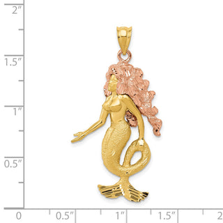 14k Yellow and Rose Gold Mermaid Pendant