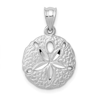 14k White Gold Sanddollar Pendant