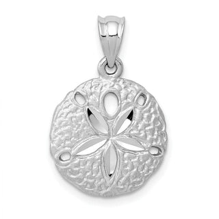 14k White Gold Sanddollar Pendant