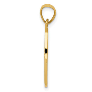 14k Yellow Gold Satin and Polished Baptism Pendant