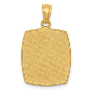14k Yellow Gold Satin and Polished Baptism Pendant