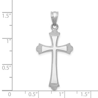 14k White Gold Cross Pendant D806