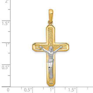 14k Yellow and White Gold Crucifix Pendant D851
