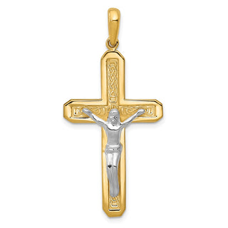 14k Yellow and White Gold Crucifix Pendant D851