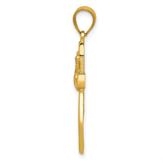 14k Yellow Gold Claddagh Cross Pendant D853