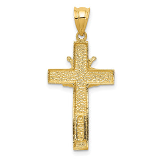 14k Yellow Gold Claddagh Cross Pendant D853