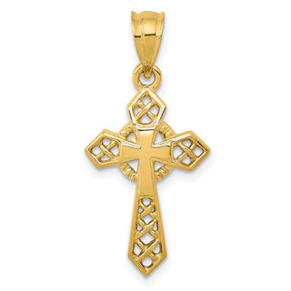 14k Yellow Gold Celtic Cross Pendant D863