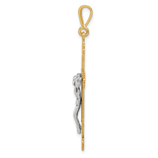 14k Yellow and White Gold Iona Crucifix Pendant D870