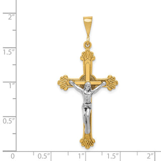 14k Yellow and White Gold Iona Crucifix Pendant D870