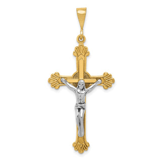 14k Yellow and White Gold Iona Crucifix Pendant D870
