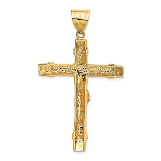 14k Two-tone Gold CZ Crucifix Pendant